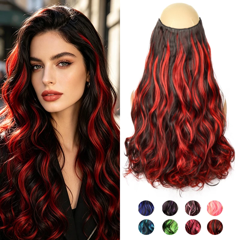 18Inch Synthetic Long Curly Hair Extension One Piece Highlight Rainbow Clip In Hair Extensions Fashion Hairpiece for Women
18Inch Synthetic Long Curly Hair Extension One Piece Highlight Rainbow Clip In Hair Extensions Fashion Hairpiece for Women