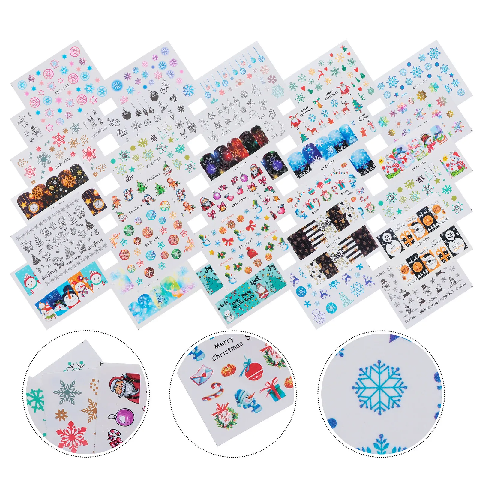 60 Sheets Stickers for Nails Christmas New Year Decorations Art Winter Decals Holiday Festival Fingernail Snowflake Manicure
60 Sheets Stickers for Nails Christmas New Year Decorations Art Winter Decals Holiday Festival Fingernail Snowflake Manicure