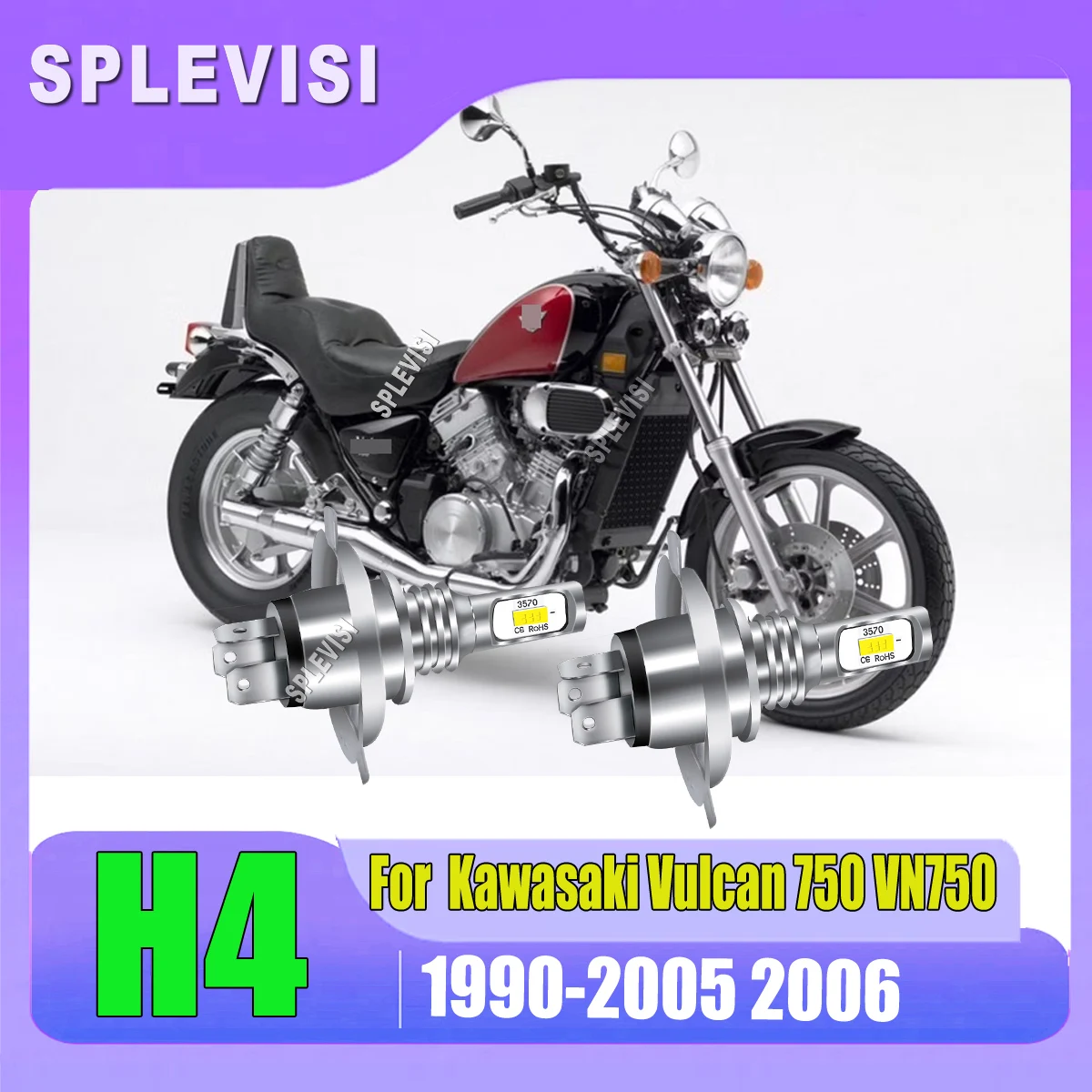 H4 9003 led headlight bulbs -no external drives and wires direct plug For Kawasaki Vulcan 750 VN750 1990 1991 1992 1993-2006 
H4 9003 led headlight bulbs -no external drives and wires direct plug For Kawasaki Vulcan 750 VN750 1990 1991 1992 1993-2006