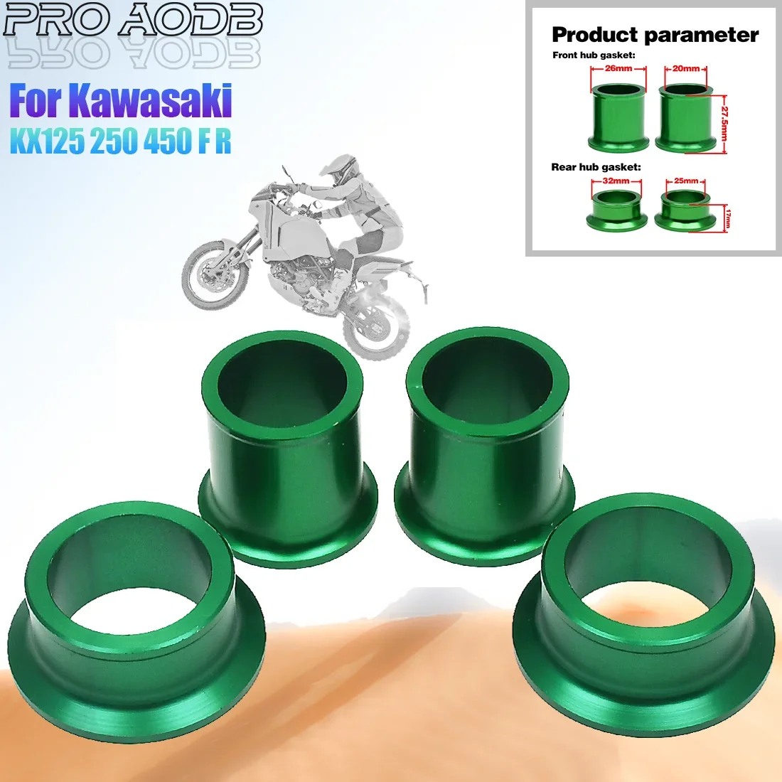 High quality parts CNC Front Rear Wheel Hub Spacer For Kawasaki KX250 2008 KXF250 2004 KXF450 2006-2018 KLX450R 08-2015 KX125
High quality parts CNC Front Rear Wheel Hub Spacer For Kawasaki KX250 2008 KXF250 2004 KXF450 2006-2018 KLX450R 08-2015 KX125