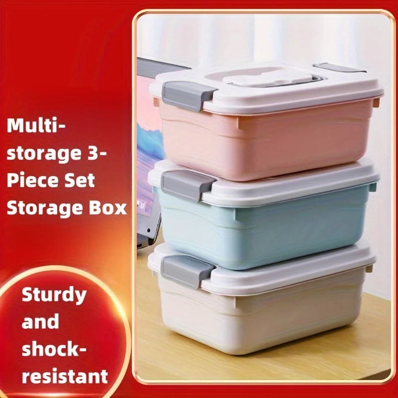 3 Pack of Covered Wardrobe Clothing Organizer Boxes,Plastic Portable Miscellaneous Storage Box,Extra Large Household Toy and Sna
3 Pack of Covered Wardrobe Clothing Organizer Boxes,Plastic Portable Miscellaneous Storage Box,Extra Large Household Toy and Sna