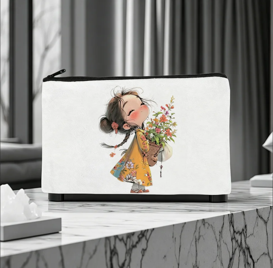 1pc Cute Flower Bouquet Girl Art Double Sided Canvas Cosmetic Bag Unisex Travel Zipper Makeup Storage Pouch
1pc Cute Flower Bouquet Girl Art Double Sided Canvas Cosmetic Bag Unisex Travel Zipper Makeup Storage Pouch