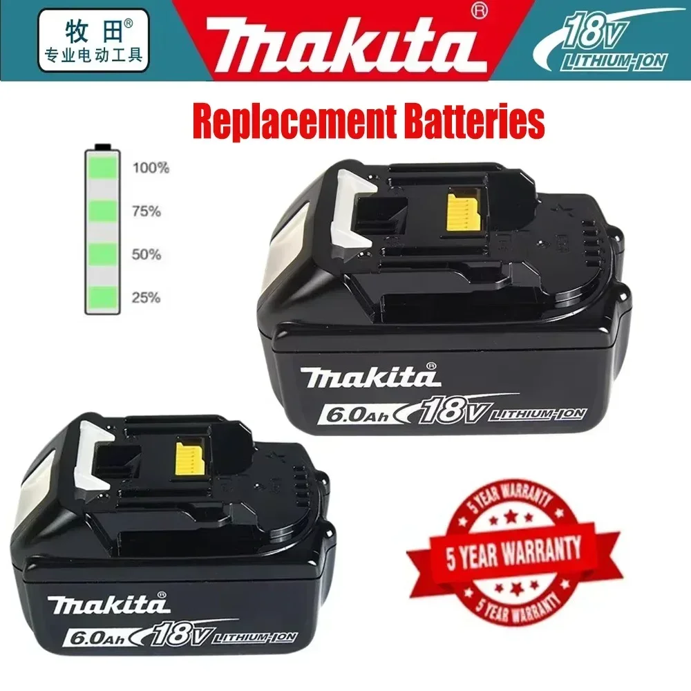 100% Original 18V6.0 Ah for Makita Rechargeable Power Tool Battery, Replaceable LED Lithium-ion, LXT BL1860B BL1860BL1850 BL1830
100% Original 18V6.0 Ah for Makita Rechargeable Power Tool Battery, Replaceable LED Lithium-ion, LXT BL1860B BL1860BL1850 BL1830