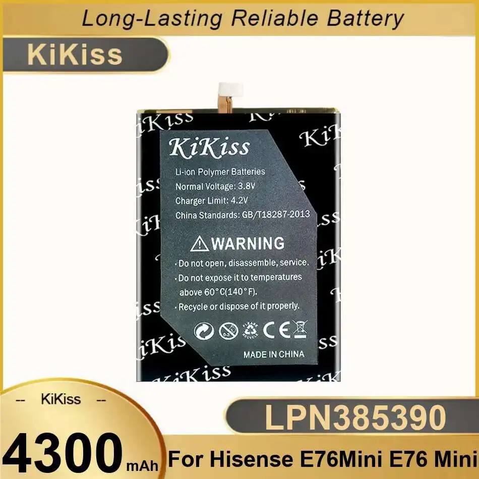 Безопасный аккумулятор для мобильного телефона 4300 мАч LPN385390 для Hisense E76mini E76 Mini
Безопасный аккумулятор для мобильного телефона 4300 мАч LPN385390 для Hisense E76mini E76 Mini