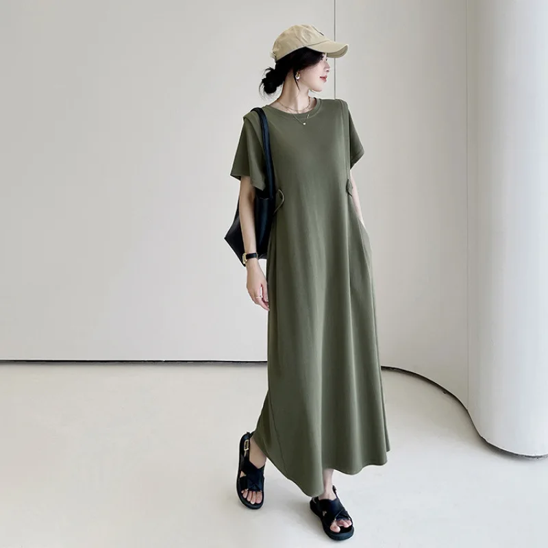 Summer Loose Dress Solid Color Plus Size Korean Clothes Dress Women Elegant A-Line Robe Elbise Short Sleeve Clothing Vestidos
Summer Loose Dress Solid Color Plus Size Korean Clothes Dress Women Elegant A-Line Robe Elbise Short Sleeve Clothing Vestidos