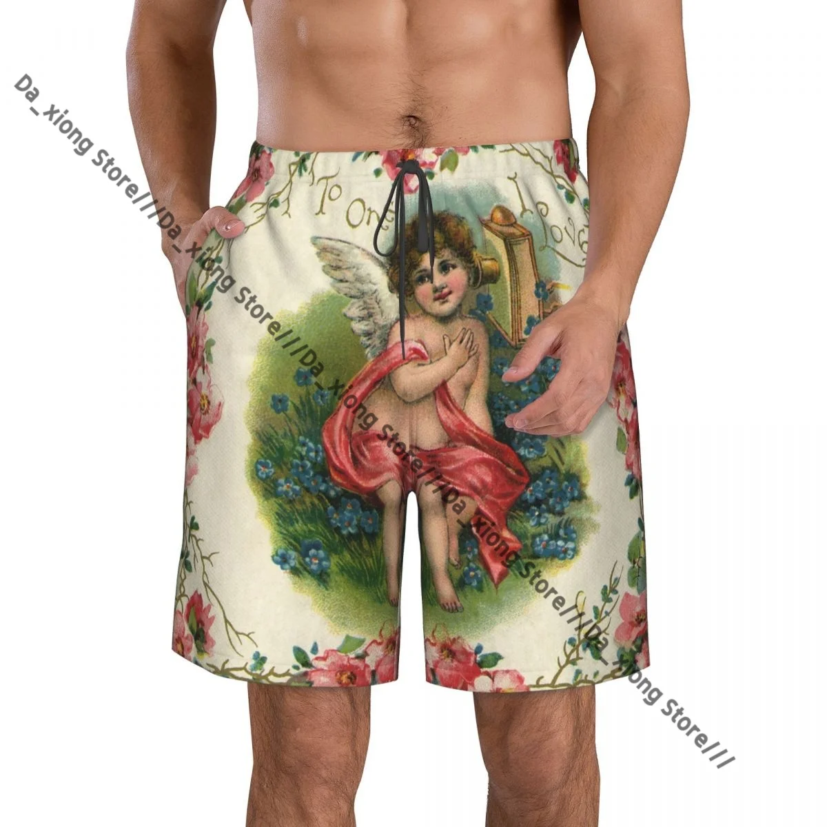 Быстросохнущие шорты для плавания Cherub And Flowers для мужчин, купальный костюм, купальный костюм, пляжная одежда 
Быстросохнущие шорты для плавания Cherub And Flowers для мужчин, купальный костюм, купальный костюм, пляжная одежда