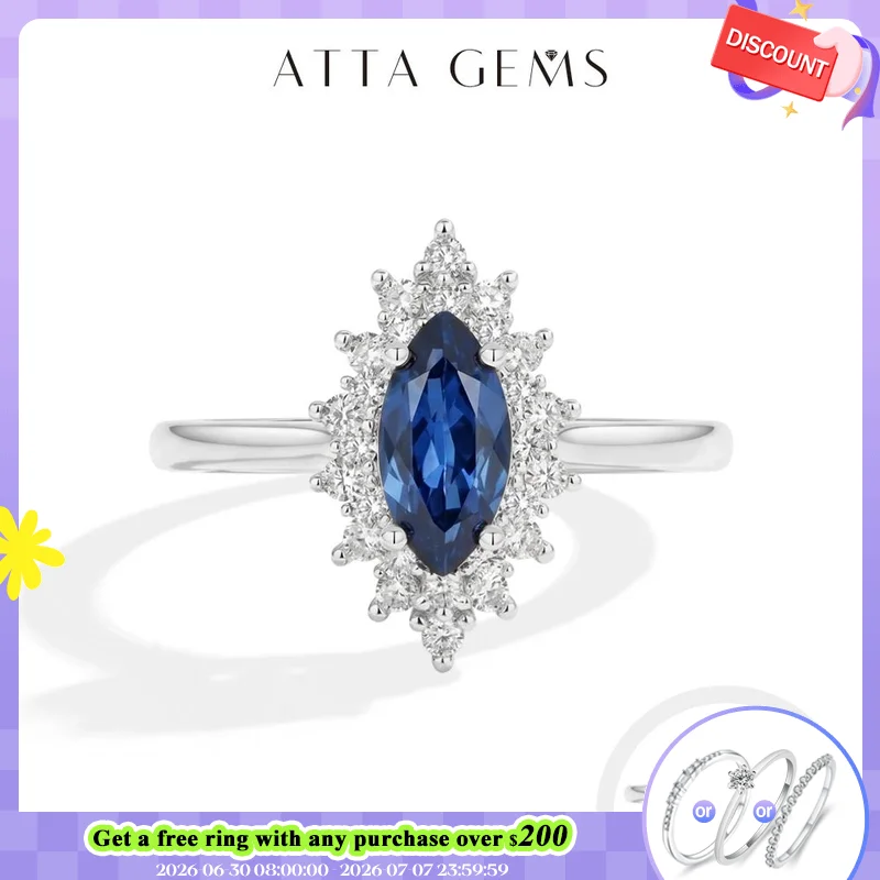 ATTAGEMS Marquise Cut Lab Sapphire Ring S925 Silver Halo Moissanite Engagement Rings for Women Vintage Wedding Fine Jewelry Gift
ATTAGEMS Marquise Cut Lab Sapphire Ring S925 Silver Halo Moissanite Engagement Rings for Women Vintage Wedding Fine Jewelry Gift