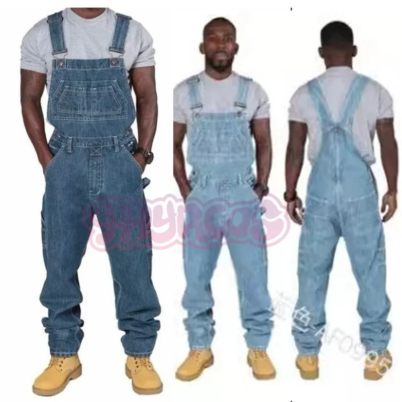 FC6New Men's Denim Cosplay Overalls Casual Multiple Pockets Loose Splice Straight Rompers Fashion Adjustable Suspenders Jea@FC8!
FC6New Men's Denim Cosplay Overalls Casual Multiple Pockets Loose Splice Straight Rompers Fashion Adjustable Suspenders Jea@FC8!