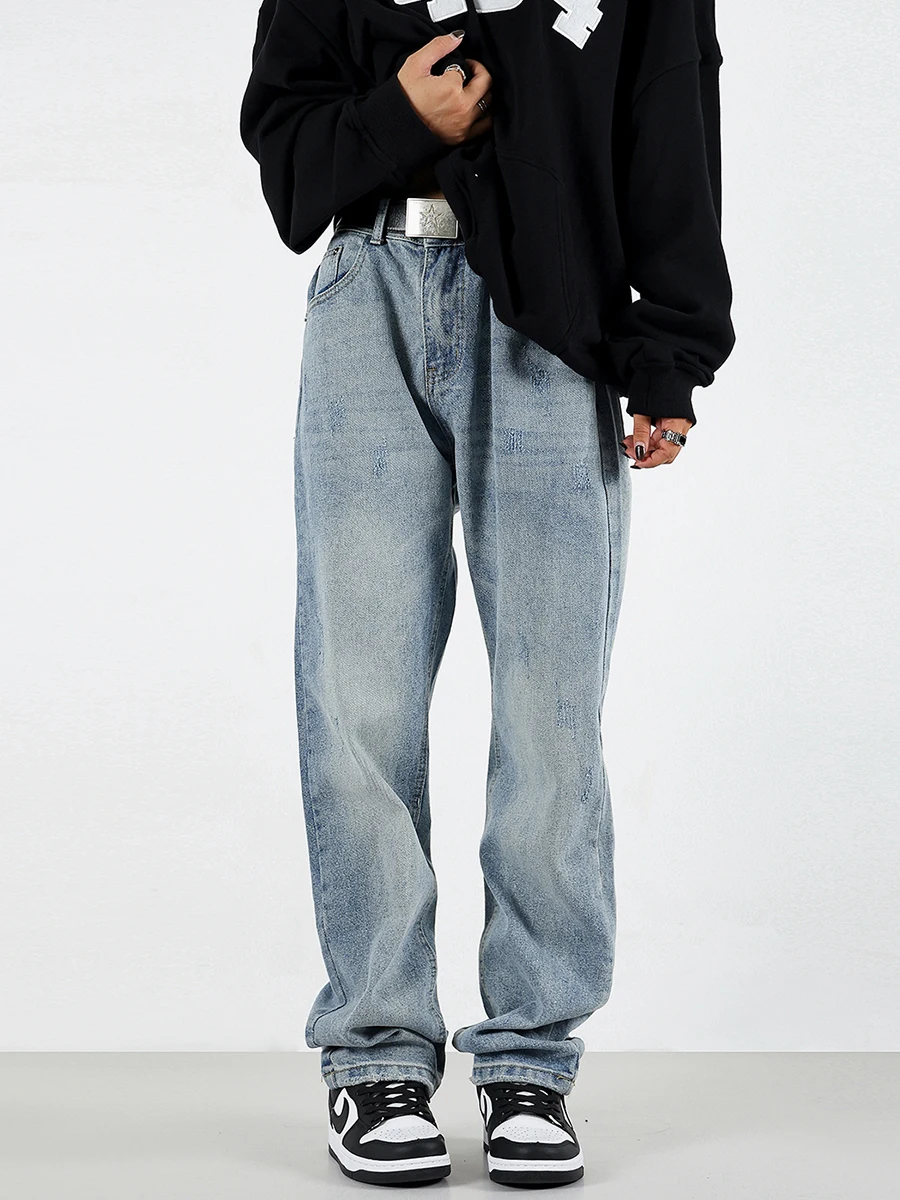 Trendy American Street Retro Light Blue Straight Leg Jeans Men Women High Street Sle Slim Fit Pants Autumn Casual Jeans
Trendy American Street Retro Light Blue Straight Leg Jeans Men Women High Street Sle Slim Fit Pants Autumn Casual Jeans