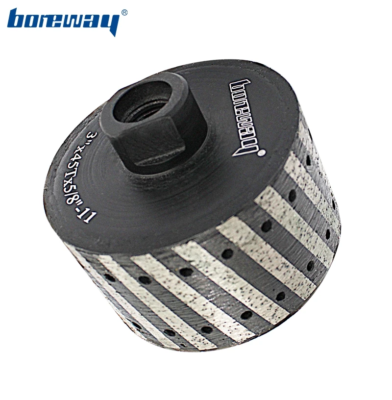 Boreway D50 D75mm Resin Filled Coarse Zero Tolerance Diamond Drum Wheel 5/8-11" Thread Girt 30# 50# For Grinding Polishing Slab
Boreway D50 D75mm Resin Filled Coarse Zero Tolerance Diamond Drum Wheel 5/8-11" Thread Girt 30# 50# For Grinding Polishing Slab