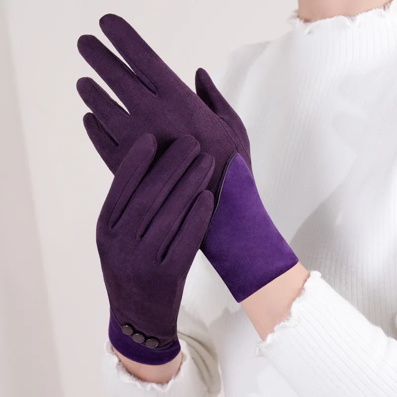 Purple Women Elegant Full Finger Winter Warm Touch Screen Fleeced Gloves Button Soft Supple Riding Thickened Windproof
Purple Women Elegant Full Finger Winter Warm Touch Screen Fleeced Gloves Button Soft Supple Riding Thickened Windproof