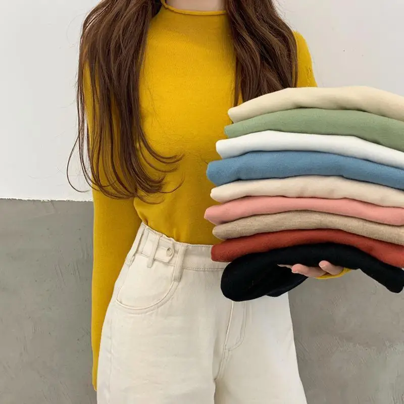 Stylish Korean Half High Neck Knit Sweater Women's Base Layer Shirt Spring Autumn Fashionable Slim Fit Long Sleeve Top
Stylish Korean Half High Neck Knit Sweater Women's Base Layer Shirt Spring Autumn Fashionable Slim Fit Long Sleeve Top