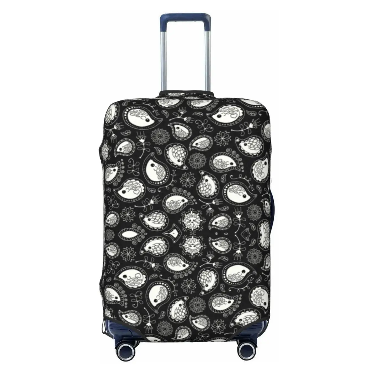 Custom Hedgehog Paisley Suitcase Cover Washable Hedgehogs Cashmere Black And White Luggage Protective Covers for 18-32 inch
Custom Hedgehog Paisley Suitcase Cover Washable Hedgehogs Cashmere Black And White Luggage Protective Covers for 18-32 inch