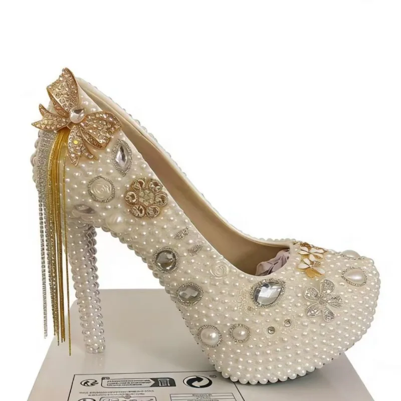 2026 Wedding Shoes Bride 14cm Crystal Shoes Pearl Rhinestone Diamond Shoes High Heel
2026 Wedding Shoes Bride 14cm Crystal Shoes Pearl Rhinestone Diamond Shoes High Heel