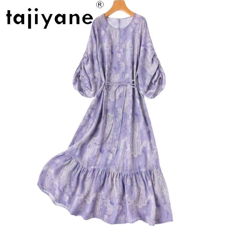 TAJIYANE 100% Natural Mulberry Silk Dress Woman Summer Party Long Dresses Elegant Purple Dress Ladies Clothes платье женское
TAJIYANE 100% Natural Mulberry Silk Dress Woman Summer Party Long Dresses Elegant Purple Dress Ladies Clothes платье женское