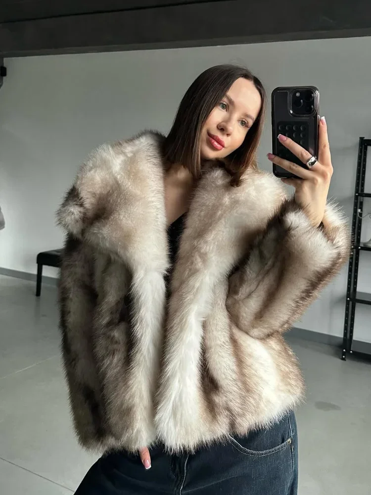 Women's Faux Fur Jackets Winter Warm Luxury Plush Coats Loose Street Style Long Sleeve Casual Commute Female Fashion Outerwears
Women's Faux Fur Jackets Winter Warm Luxury Plush Coats Loose Street Style Long Sleeve Casual Commute Female Fashion Outerwears