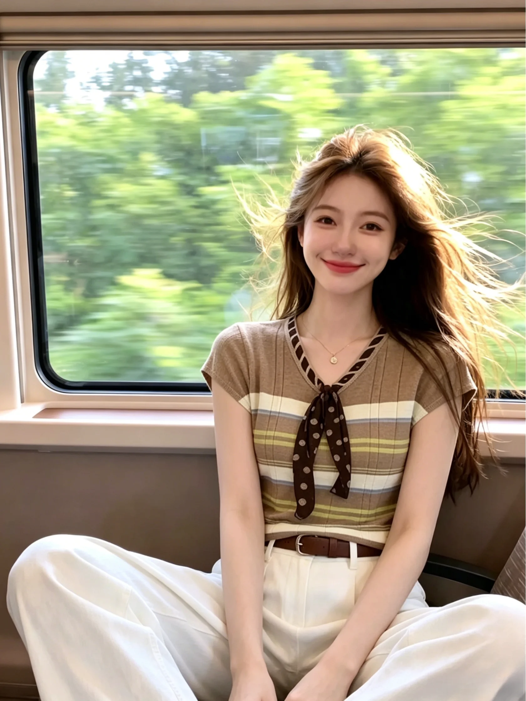 Summer New Style Women's Knitted Sweater with Self-Kept Stripe Scarf V-Neck Loose Fashion Age-Reducing Top Korean Version
Summer New Style Women's Knitted Sweater with Self-Kept Stripe Scarf V-Neck Loose Fashion Age-Reducing Top Korean Version