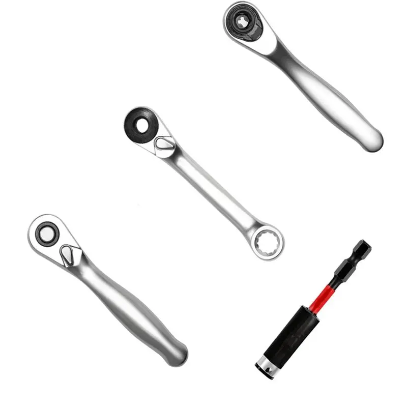 MCGS-Quick-Release 72-T Reverse Socket Wrench, Mini Ratchet Wrench& Bit Holder Set 4 Pcs, 1/4" Drive Ratchet Handle Wrench
MCGS-Quick-Release 72-T Reverse Socket Wrench, Mini Ratchet Wrench& Bit Holder Set 4 Pcs, 1/4" Drive Ratchet Handle Wrench