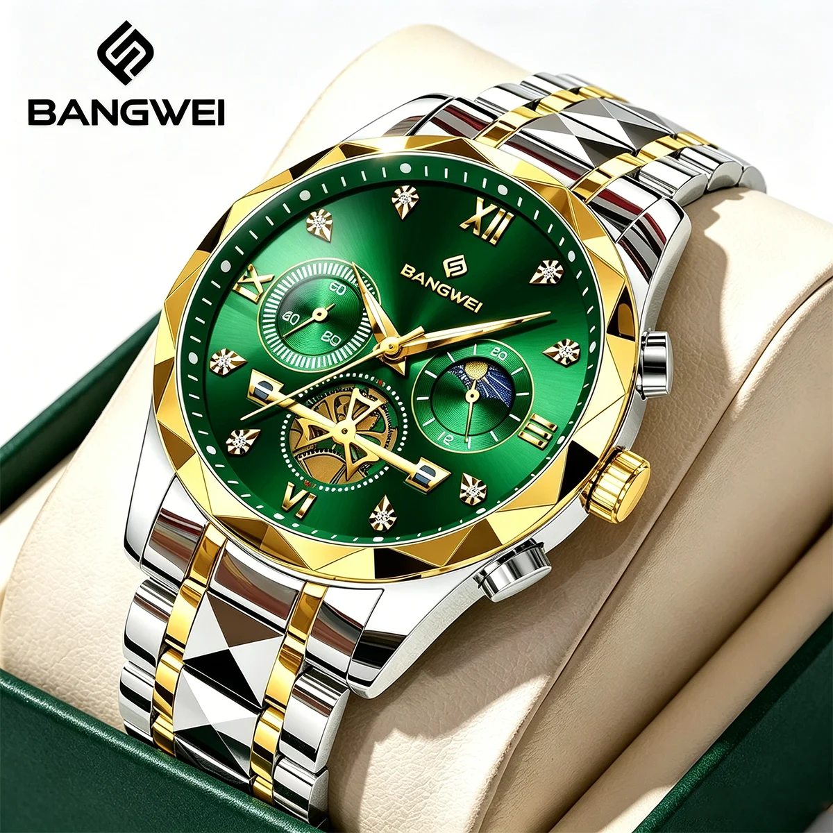 BANGWEI Accurate Quartz Watches For Men Luxury Durable Stainless Steel Watch Luminous Waterproof Chronograph Men's Watch Reloj
BANGWEI Accurate Quartz Watches For Men Luxury Durable Stainless Steel Watch Luminous Waterproof Chronograph Men's Watch Reloj