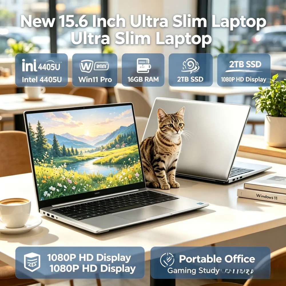 New 15.6 Inch Ultra Slim Laptop Intel 4405U Win11 Pro 16GB RAM 2TB SSD 1080P HD Display Portable Office Gaming Study Notebook
New 15.6 Inch Ultra Slim Laptop Intel 4405U Win11 Pro 16GB RAM 2TB SSD 1080P HD Display Portable Office Gaming Study Notebook