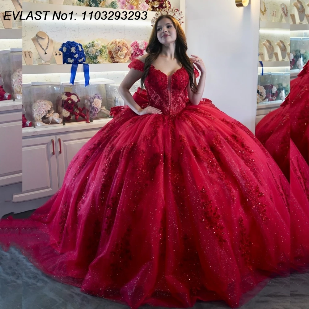 EVLAST Customized 2025 Red Ball Gown Quinceanera Dress Glitter Floral Applique Beading Bow Sweet 16 Vestidos De 15 Anos E1QN26
EVLAST Customized 2025 Red Ball Gown Quinceanera Dress Glitter Floral Applique Beading Bow Sweet 16 Vestidos De 15 Anos E1QN26