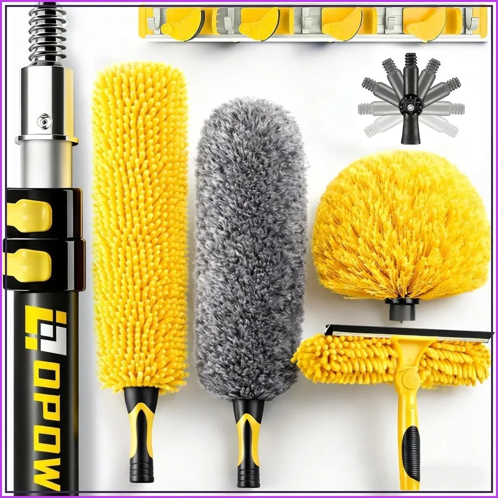 20ft High Ceiling Duster Kit with 5-12ft Heavy Duty Extension Pole, Microfiber Feather Duster, Cobweb Duster, Ceiling Fan Duster, Window Squeegee & Cleaner
20ft High Ceiling Duster Kit with 5-12ft Heavy Duty Extension Pole, Microfiber Feather Duster, Cobweb Duster, Ceiling Fan Duster, Window Squeegee & Cleaner