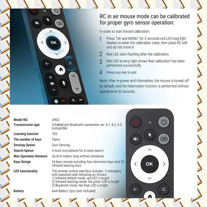 A14M UR02 Bluetooth Voice Remote Control Replacement For UGOOS AM8 PRO AM6B AM6 PLUS X4 X4Q Cube Pro Extra TOX1 TOX3 TOX4
A14M UR02 Bluetooth Voice Remote Control Replacement For UGOOS AM8 PRO AM6B AM6 PLUS X4 X4Q Cube Pro Extra TOX1 TOX3 TOX4