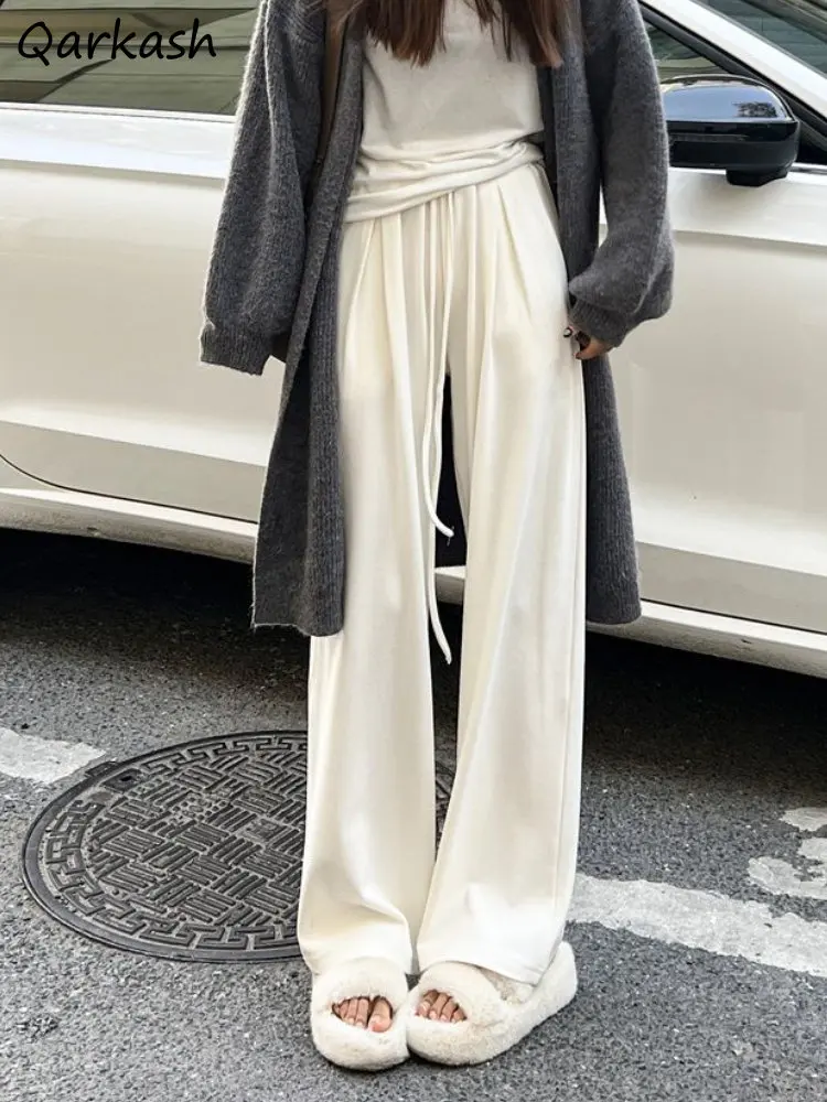 Casual Pants for Women Solid Loose Soft High Waist Drawstring Spring Full-length Korean Style Fashion Wide Leg All-match Classic
Casual Pants for Women Solid Loose Soft High Waist Drawstring Spring Full-length Korean Style Fashion Wide Leg All-match Classic