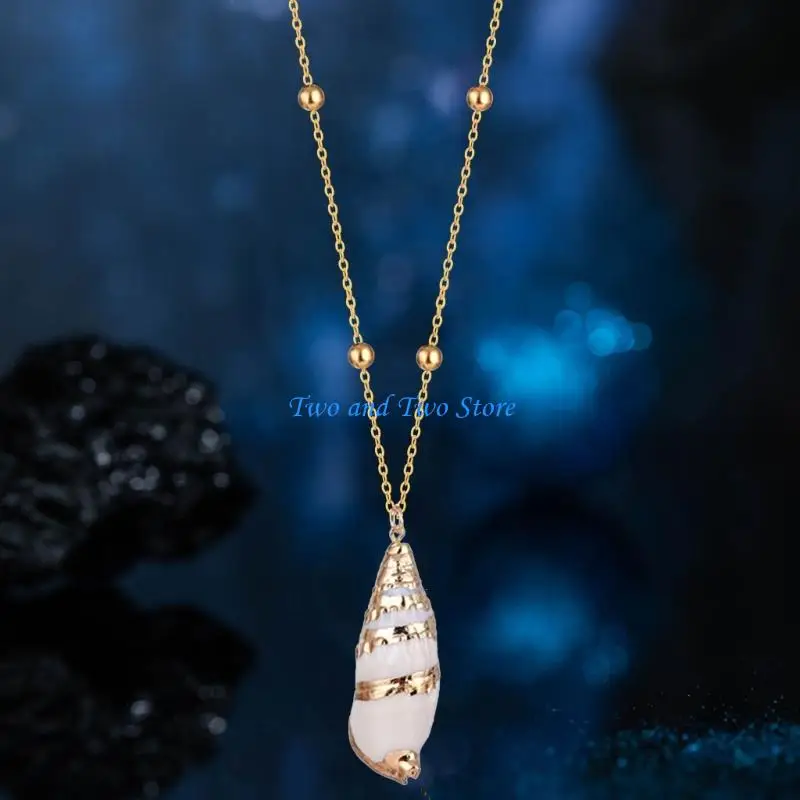 HX6F Ocean Inspires Shell Charm Necklace Adjustable Length Clavicle Chain Elegant Coastal Styles Collar Accessory
HX6F Ocean Inspires Shell Charm Necklace Adjustable Length Clavicle Chain Elegant Coastal Styles Collar Accessory