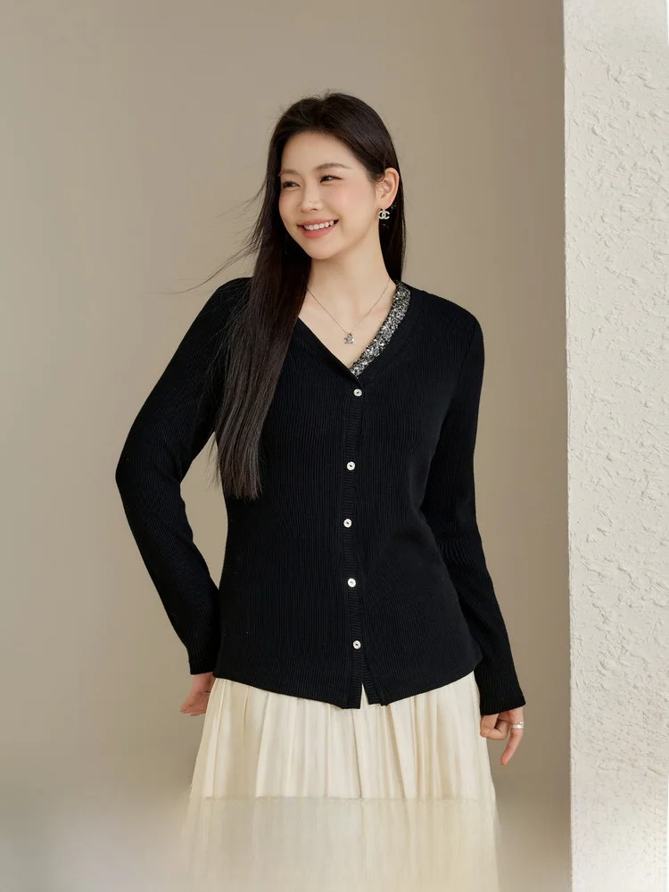Slimming Effect V-Ne Beaded T-irt Ele Versatile plus Size Women's Faion Spring New Arrival QLXQJ5047T
Slimming Effect V-Ne Beaded T-irt Ele Versatile plus Size Women's Faion Spring New Arrival QLXQJ5047T