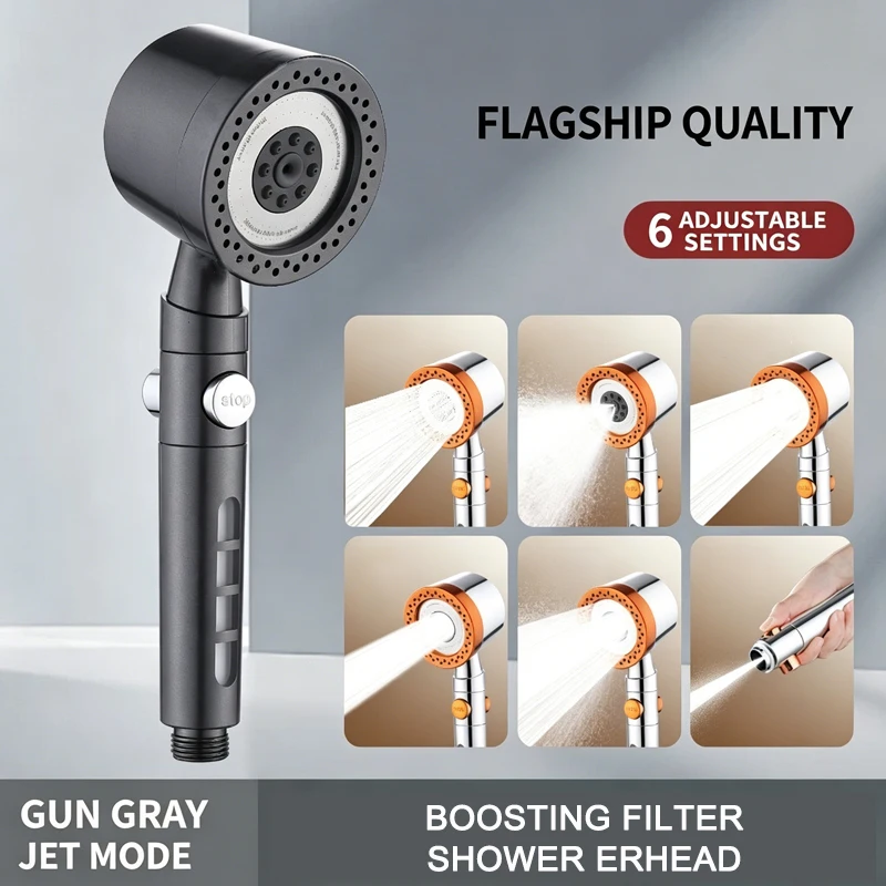Multi-function Filtered Shower Head High Pressure Water Saving Handheld Shower Nozzle with Jet Gun Mode Bathroom Accessory
Multi-function Filtered Shower Head High Pressure Water Saving Handheld Shower Nozzle with Jet Gun Mode Bathroom Accessory