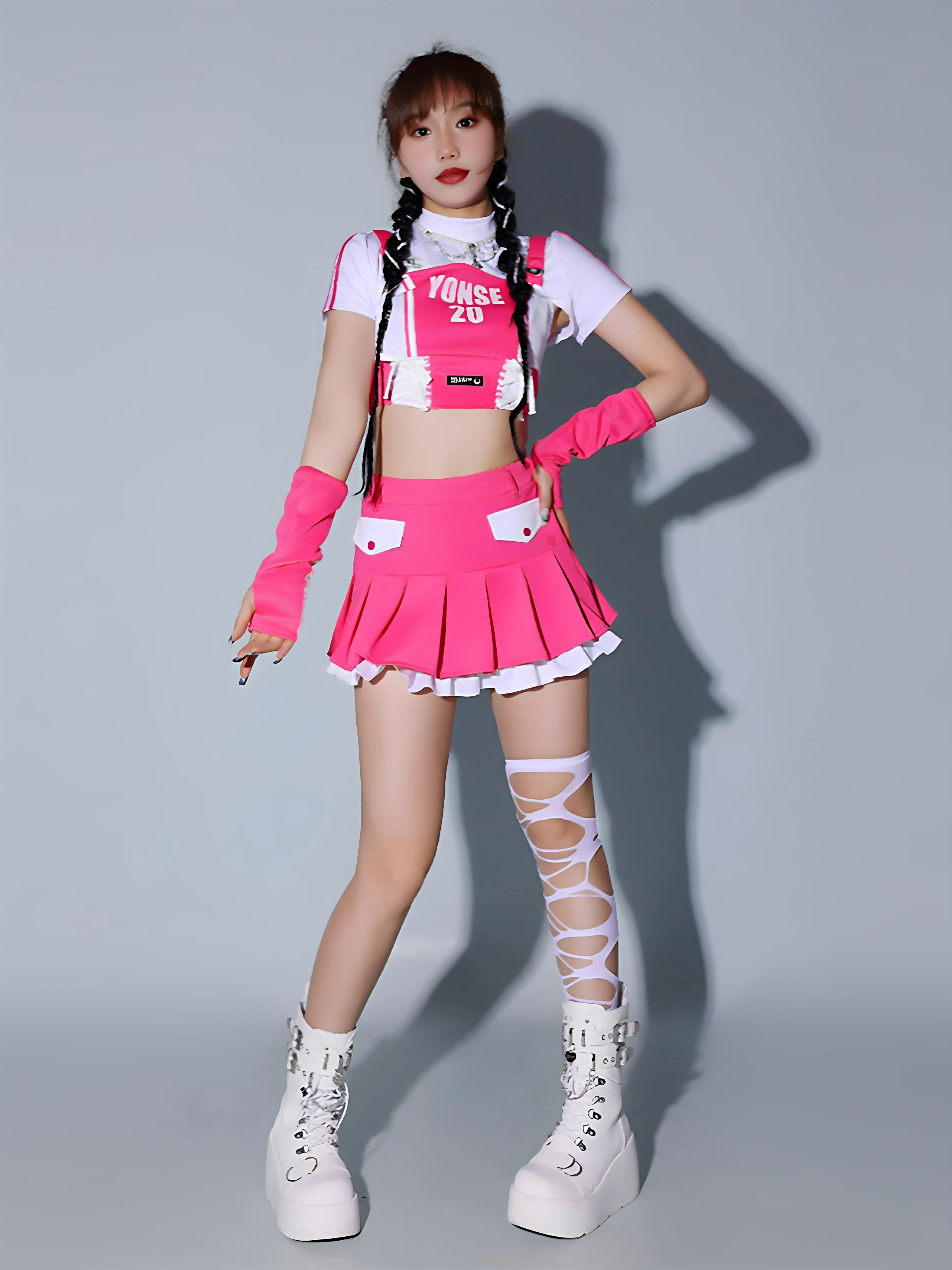 Pink Jazz Dance Performance Suit Sexy Cheerleading Outfit Stage Performance Costume Women's Group Health Fabric Traditional C...
Pink Jazz Dance Performance Suit Sexy Cheerleading Outfit Stage Performance Costume Women's Group Health Fabric Traditional C...