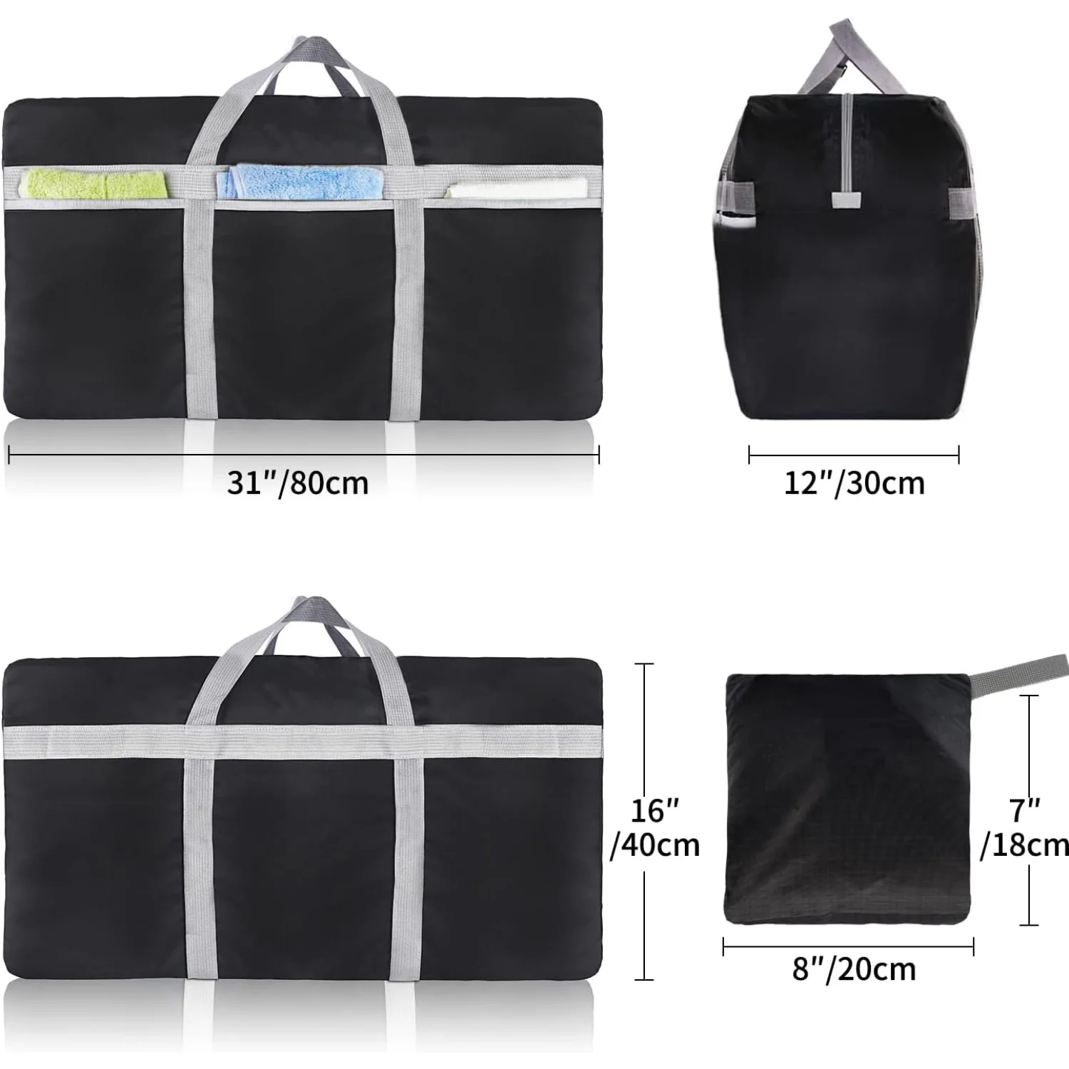 Extra Large Bag Lightweight, 96L Travel Duffel Bag Foldable for Men Women, Waterproof & (BLACK)
Extra Large Bag Lightweight, 96L Travel Duffel Bag Foldable for Men Women, Waterproof & (BLACK)