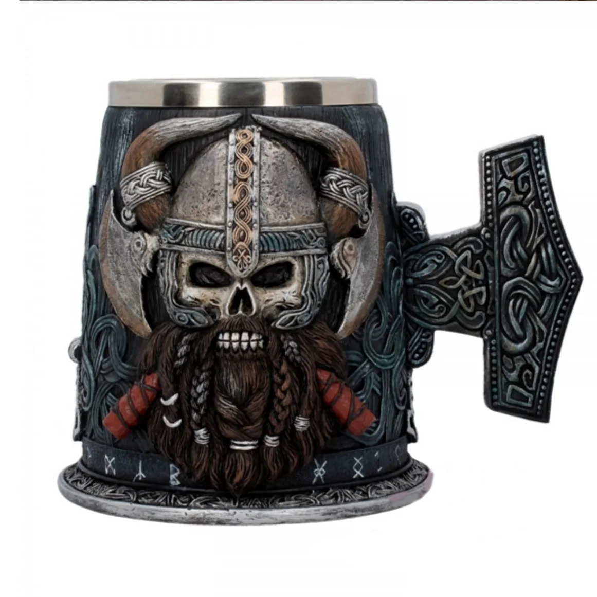 New Viking skull wine glass creative large-capacity mug embossed stainless steel bar beer mug decorative cup
New Viking skull wine glass creative large-capacity mug embossed stainless steel bar beer mug decorative cup
