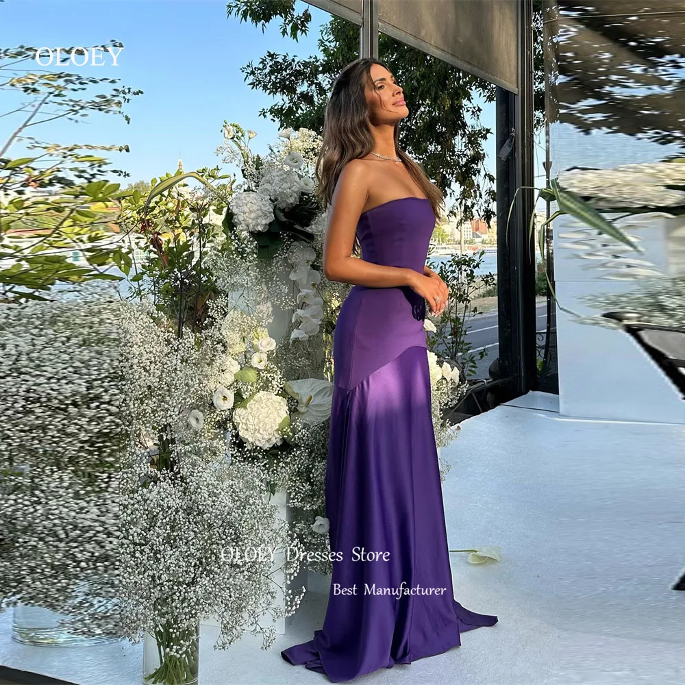 OLOEY Simple Purple Evening Dresses Strapless Floor Length Prom Gowns Mermaid Long Formal Party Dress Dubai Arabic Women
OLOEY Simple Purple Evening Dresses Strapless Floor Length Prom Gowns Mermaid Long Formal Party Dress Dubai Arabic Women