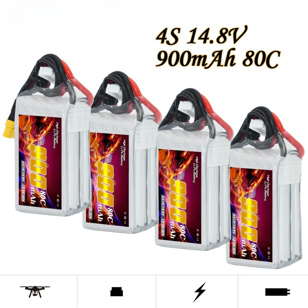 900mAh 4S 14.8V 80C Suitable for 2-2.5 Inch RC Drone FPV High-voltage Lithium Battery
900mAh 4S 14.8V 80C Suitable for 2-2.5 Inch RC Drone FPV High-voltage Lithium Battery