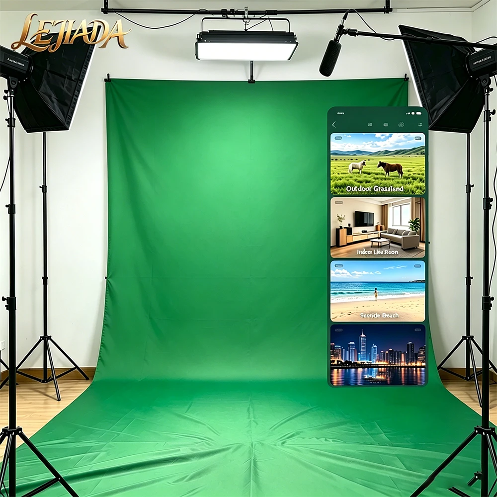 LEJIADA Single Full Body Live Streaming Room Professional Green Screen Upgrade thick Background Cloth 5x10ft/6.5x10ft/8x10ft
LEJIADA Single Full Body Live Streaming Room Professional Green Screen Upgrade thick Background Cloth 5x10ft/6.5x10ft/8x10ft