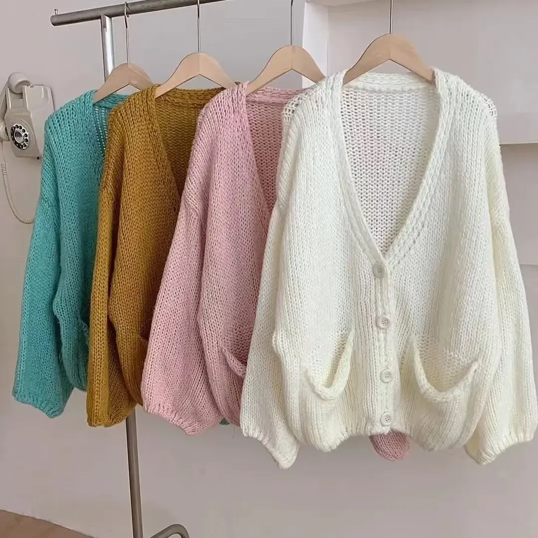 Sweater Women's New Design Loose and Layered Beautiful Top Korean Lazy Style Lantern Sleeve Knitted Cardigan
Sweater Women's New Design Loose and Layered Beautiful Top Korean Lazy Style Lantern Sleeve Knitted Cardigan