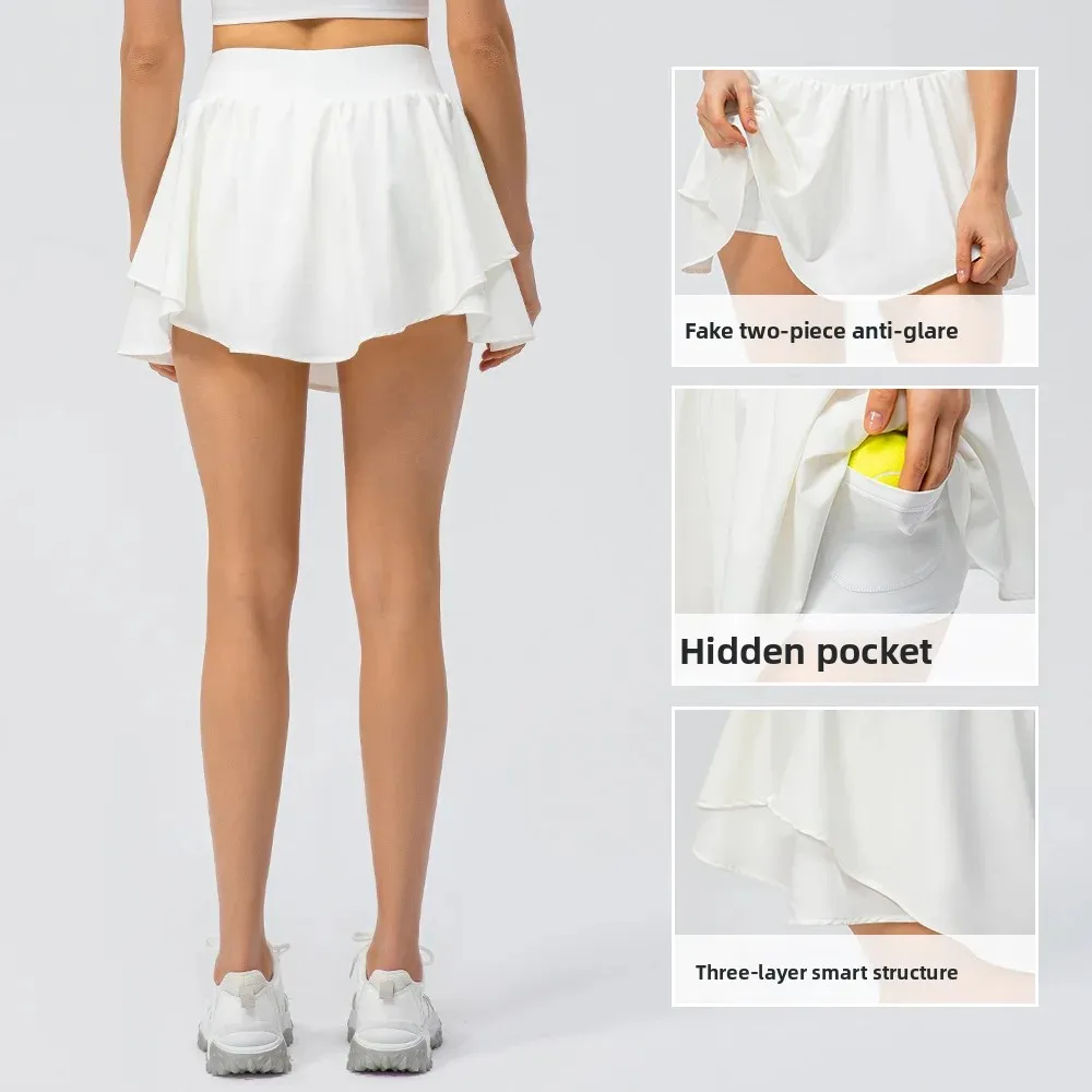 Women's Sporty Tennis Skirt Dance Cover up Fitness Running Short Skirt Breathable Anti Light Naked Sensation Half Body Skirt
Women's Sporty Tennis Skirt Dance Cover up Fitness Running Short Skirt Breathable Anti Light Naked Sensation Half Body Skirt