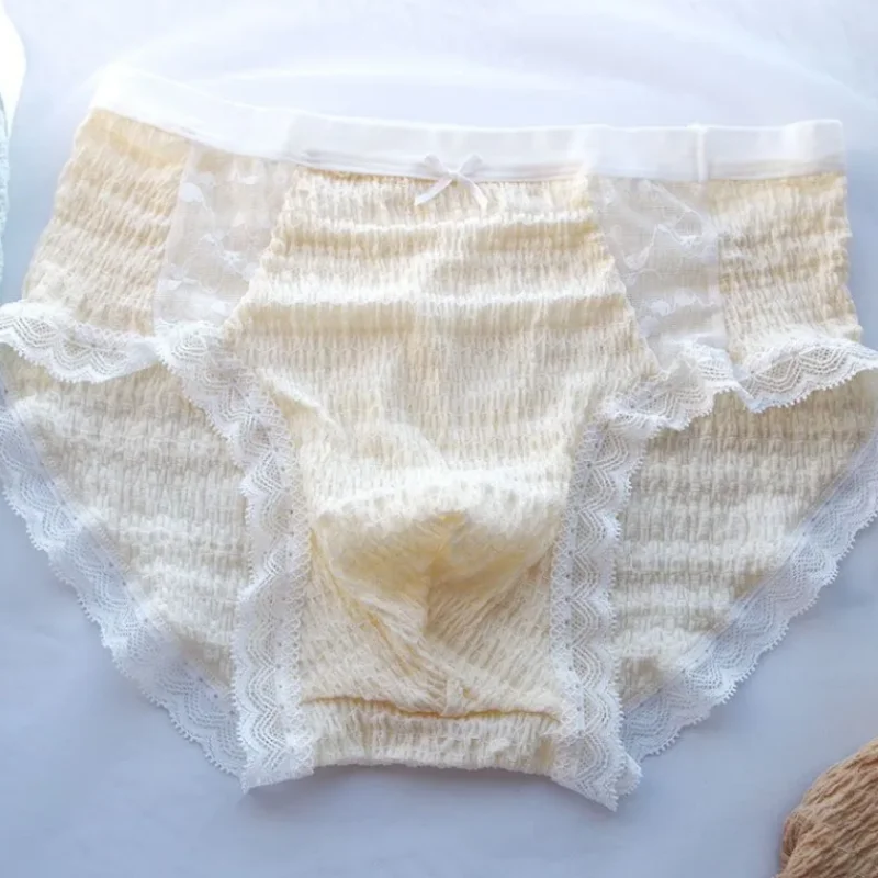 Transparent Man Lace Panties Ultra-thin Breathable Sweet Brief Mid-waist Lolita Bow Cute Quick-drying Lingeries Sissy Underwear
Transparent Man Lace Panties Ultra-thin Breathable Sweet Brief Mid-waist Lolita Bow Cute Quick-drying Lingeries Sissy Underwear