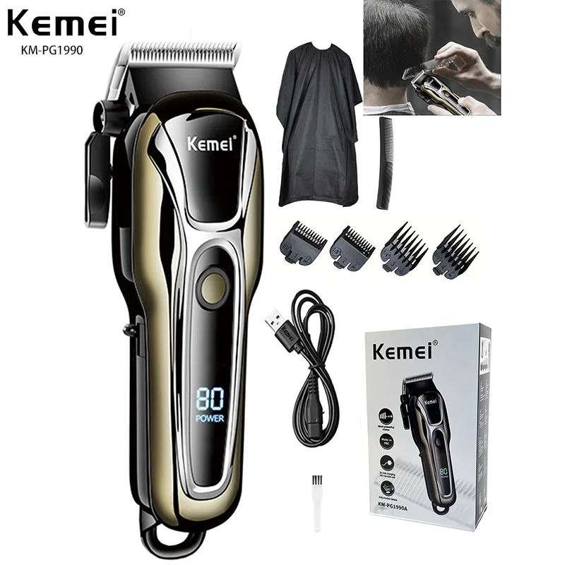 Kemei KM-PG1990 Professional Hair Clipper For Men Electric Hair Cutting Machine Home Daily Use Large Capacity USB Rechargeable
Kemei KM-PG1990 Professional Hair Clipper For Men Electric Hair Cutting Machine Home Daily Use Large Capacity USB Rechargeable