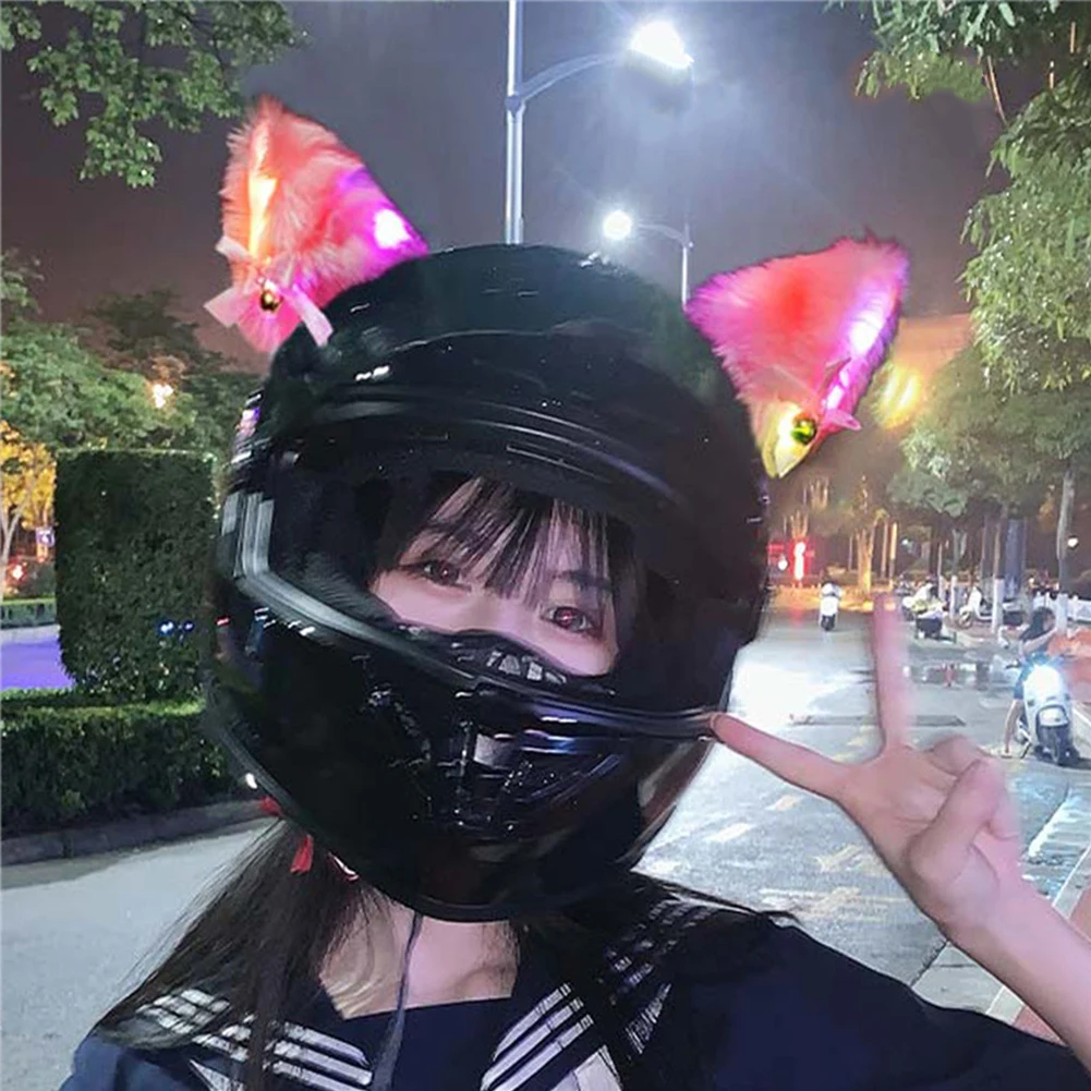 2Pcs Cat Ears Decoration with Colorful LED Light Plush Motocross Helmet Full Face Off Road Helmet Decor Motorcycle Helmet
2Pcs Cat Ears Decoration with Colorful LED Light Plush Motocross Helmet Full Face Off Road Helmet Decor Motorcycle Helmet