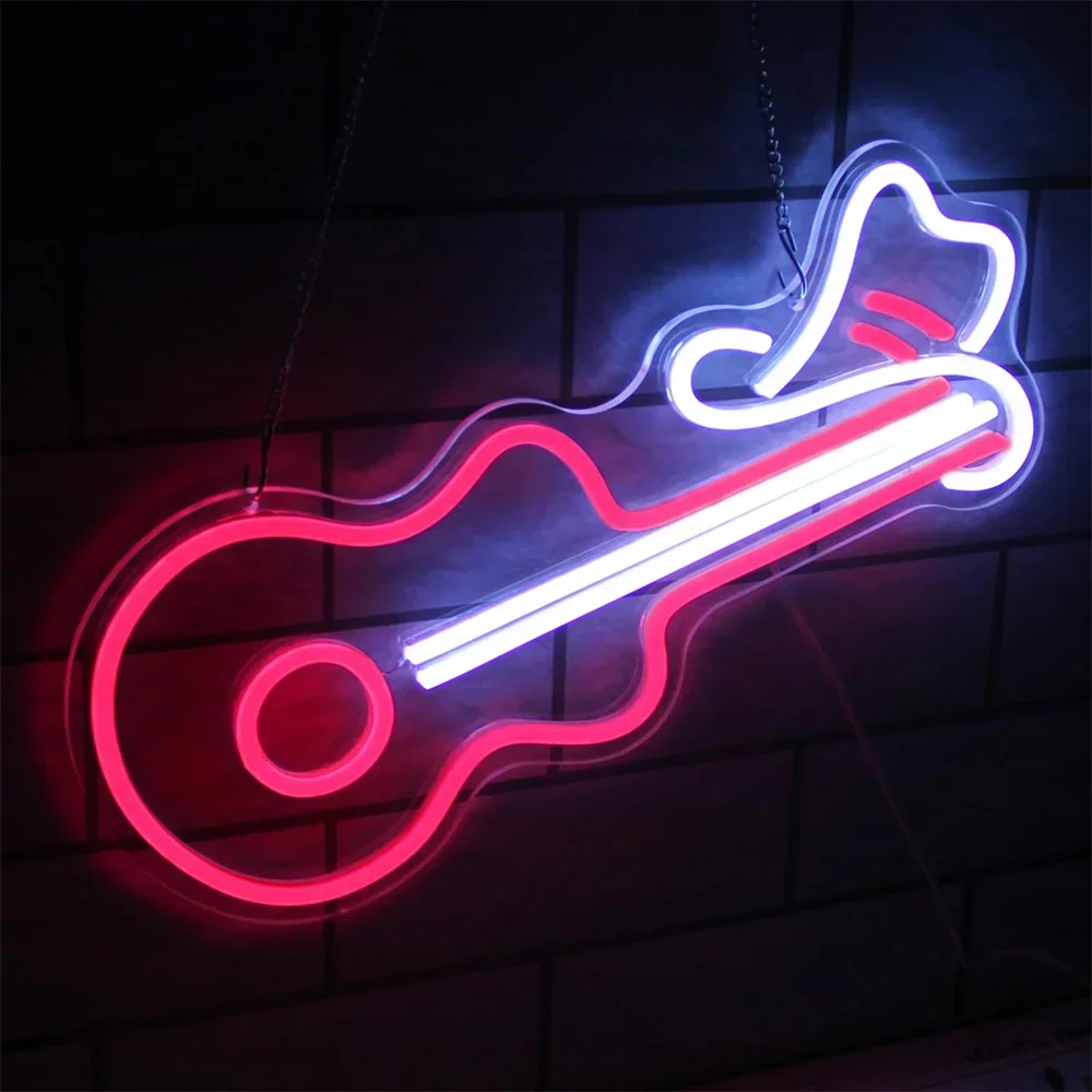 Guitar Music Neon Sign Cowboy Hat Neon Lights Red White LED Neon Signs for Wall Decor for Livingroom Children's room
Guitar Music Neon Sign Cowboy Hat Neon Lights Red White LED Neon Signs for Wall Decor for Livingroom Children's room 