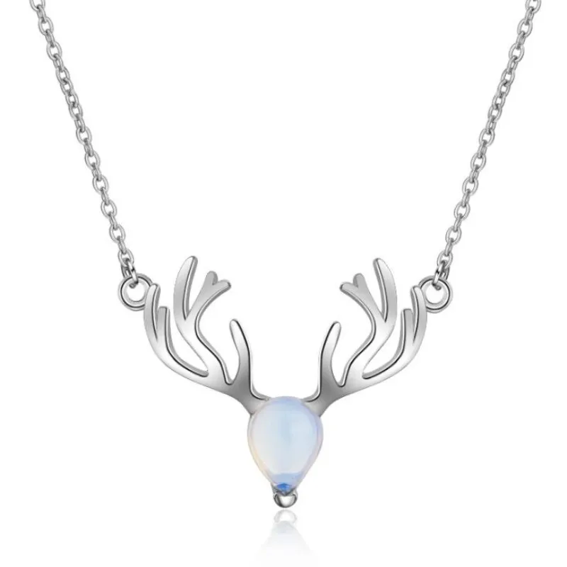 Elk Fashion Exquisite Temperament 925 Sterling Silver Jewelry Moonstone Crystal Deer Clavicle Chain Pendant Necklaces XZN042
Elk Fashion Exquisite Temperament 925 Sterling Silver Jewelry Moonstone Crystal Deer Clavicle Chain Pendant Necklaces XZN042