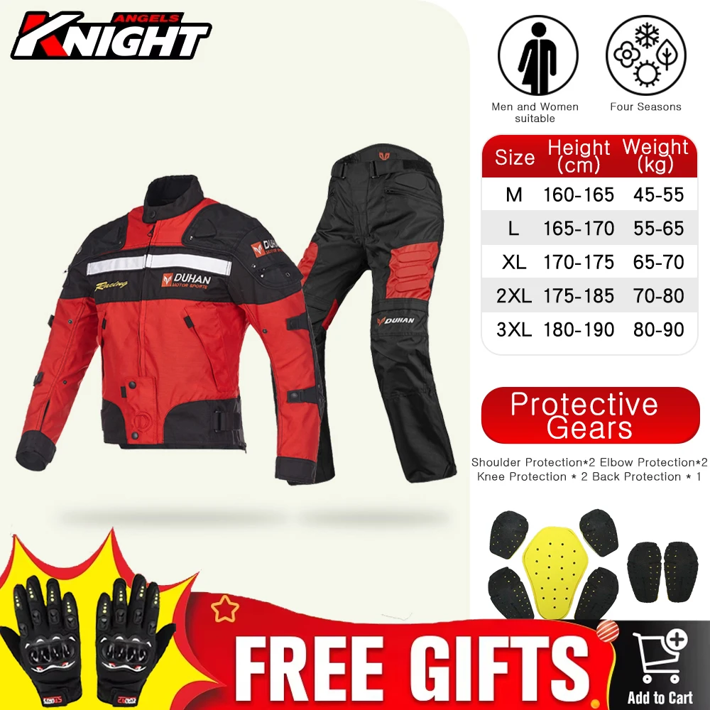 DUHAN Cold-proof Motorcycle Jacket Moto Protector Motorcycle Pants Moto Armor Touring Clothing Protective Gear Autumn Winter
DUHAN Cold-proof Motorcycle Jacket Moto Protector Motorcycle Pants Moto Armor Touring Clothing Protective Gear Autumn Winter