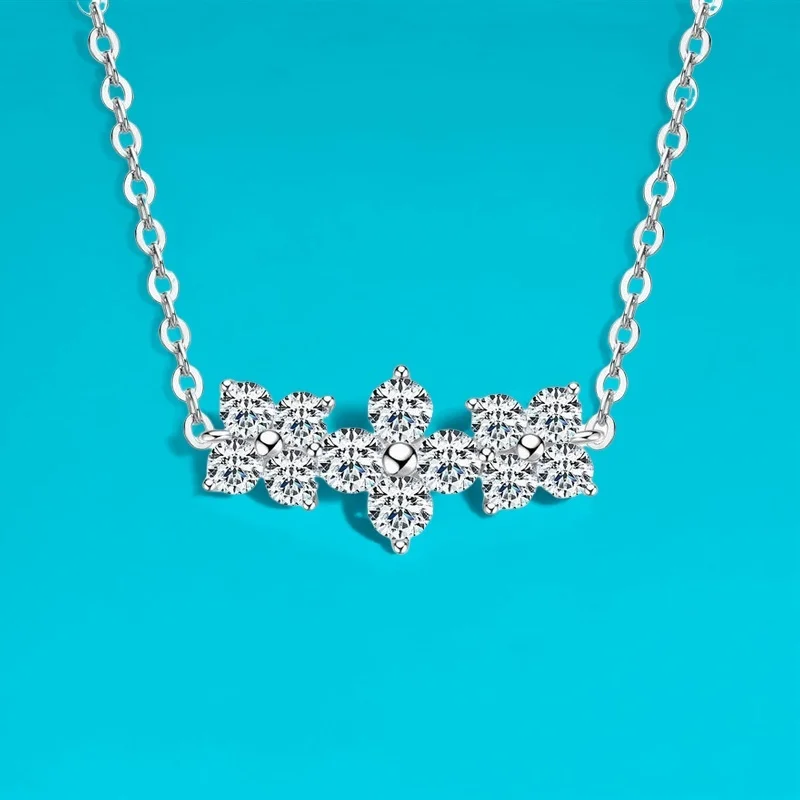 High-End S925 Silver Clover Pendant Necklace with Moissanite Stones GBA Certified Minimalist Pastel Jewelry for Women Gift Box
High-End S925 Silver Clover Pendant Necklace with Moissanite Stones GBA Certified Minimalist Pastel Jewelry for Women Gift Box