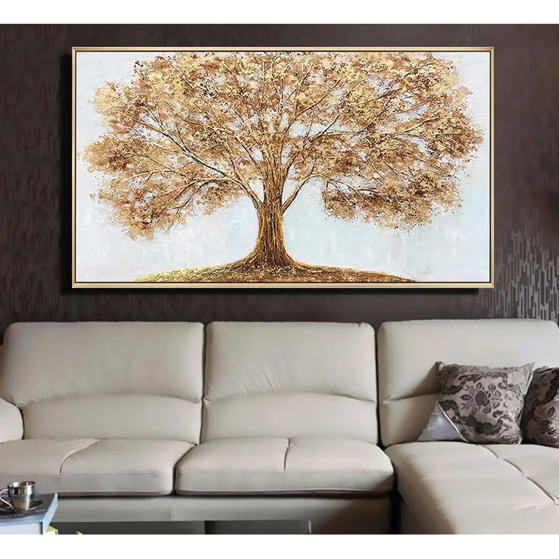 Large Home Decoration Modern Handmade Oil Painting Gold Foil Tree Landscape Picture Unframed Wall Art For Room Decor
Large Home Decoration Modern Handmade Oil Painting Gold Foil Tree Landscape Picture Unframed Wall Art For Room Decor