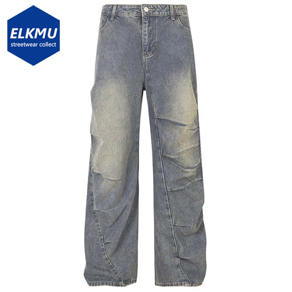 Men's Vintage Baggy Jeans Pleated Loose Straight Denim Pants Pleated Patchwork Casual Jeans Trousers for Male
Men's Vintage Baggy Jeans Pleated Loose Straight Denim Pants Pleated Patchwork Casual Jeans Trousers for Male