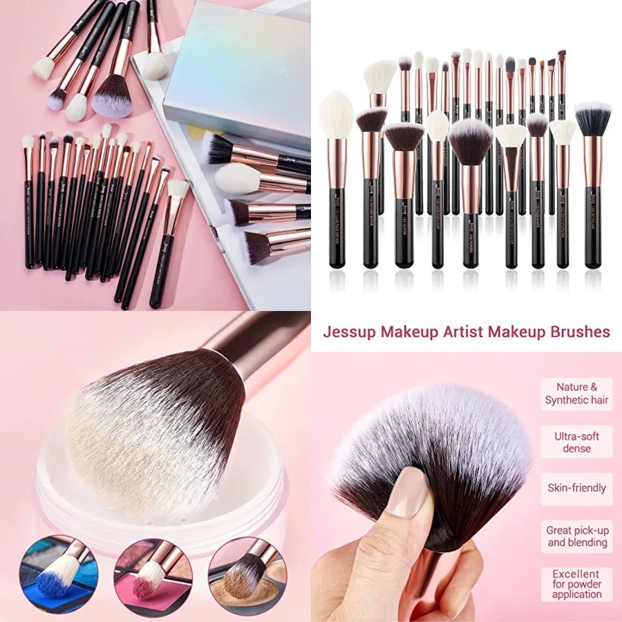 25pcs Professional Makeup Brush Set Beauty Cosmetic Foundation Powder Blusher Eyeshadow Blending Natural-Synthetic Hair Brushes Set (Black/Rose Gold)
25pcs Professional Makeup Brush Set Beauty Cosmetic Foundation Powder Blusher Eyeshadow Blending Natural-Synthetic Hair Brushes Set (Black/Rose Gold)