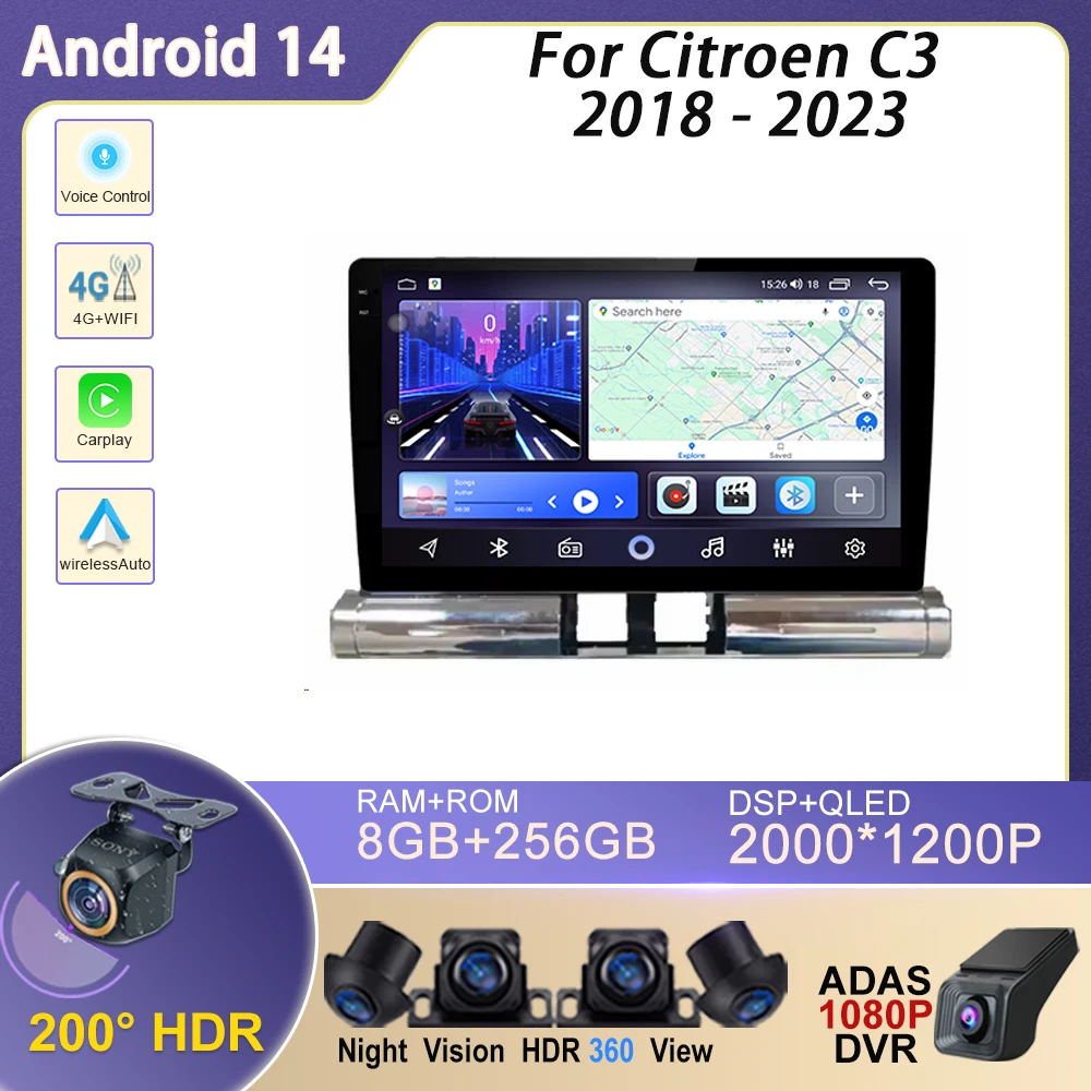 Car Radio Android Auto For Citroen C3 2018 - 2023 GPS Navigation Multimedia Video Player Wireless Carplay 4G WIFI Touch Screen
Car Radio Android Auto For Citroen C3 2018 - 2023 GPS Navigation Multimedia Video Player Wireless Carplay 4G WIFI Touch Screen